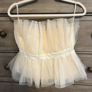 Strapless white top, perfect for a bachelorette celebration. Only worn once